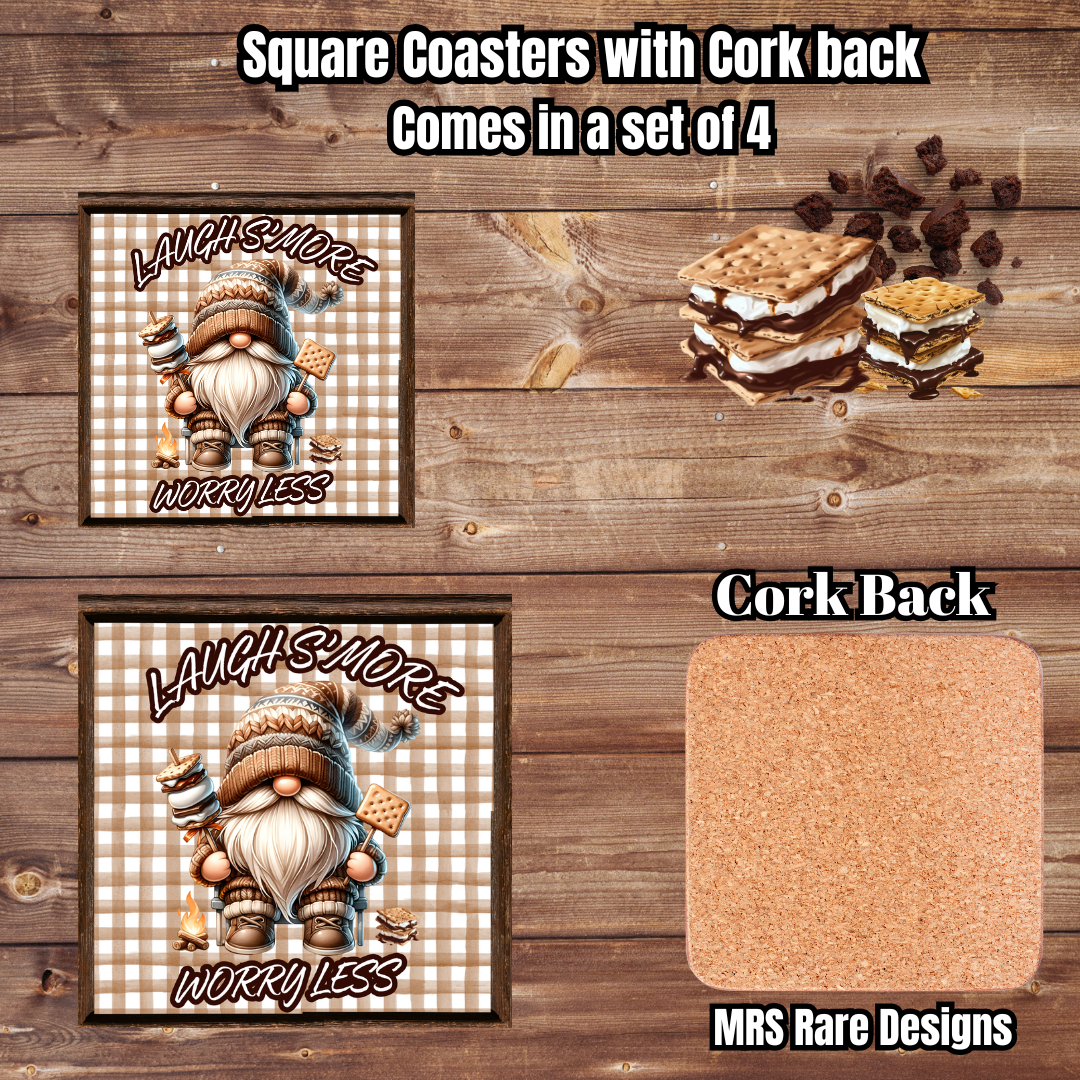 Laugh S’more, Worry Less — Toasty Gingham Campfire Gnome Set