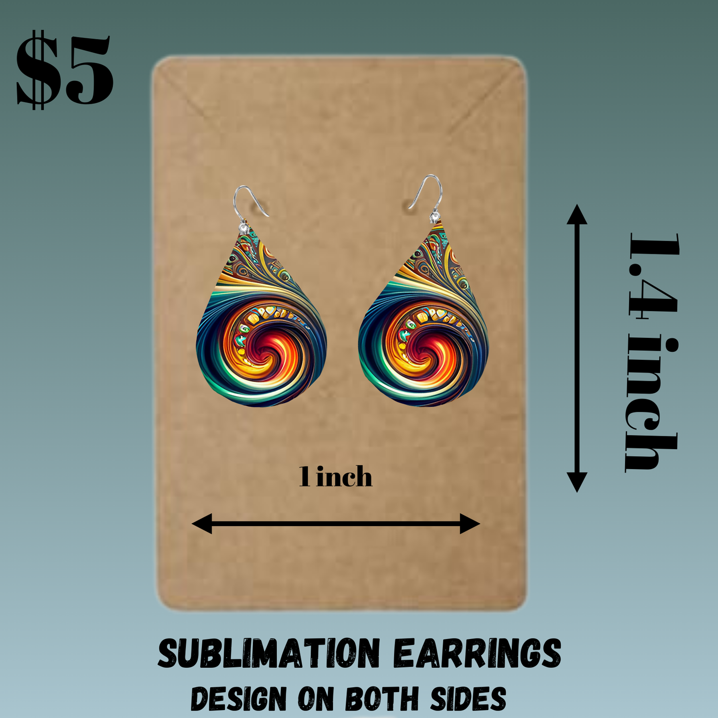 Spectrum Swirl Sublimation Earrings