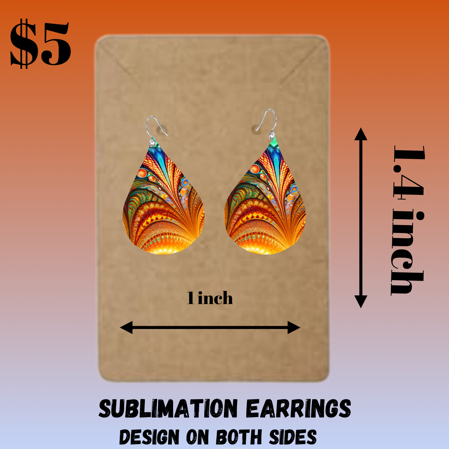 Spectrum Swirl Sublimation Earrings