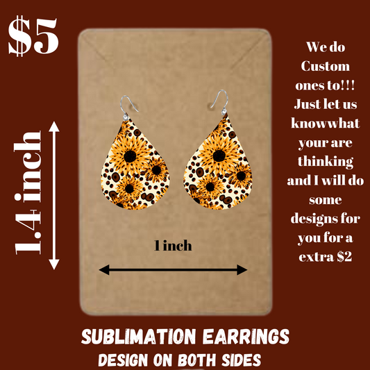 Golden Sunflower Teardrop Earrings