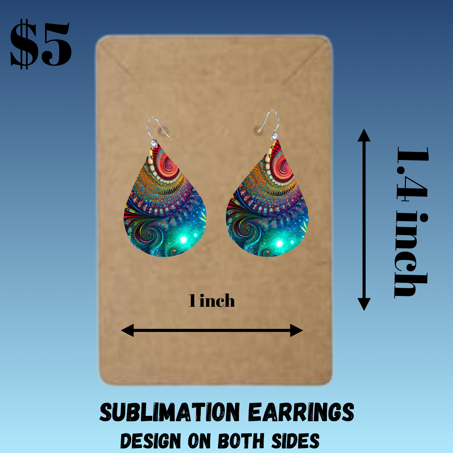 Spectrum Swirl Sublimation Earrings