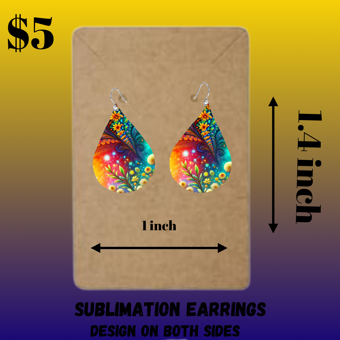 Spectrum Swirl Sublimation Earrings