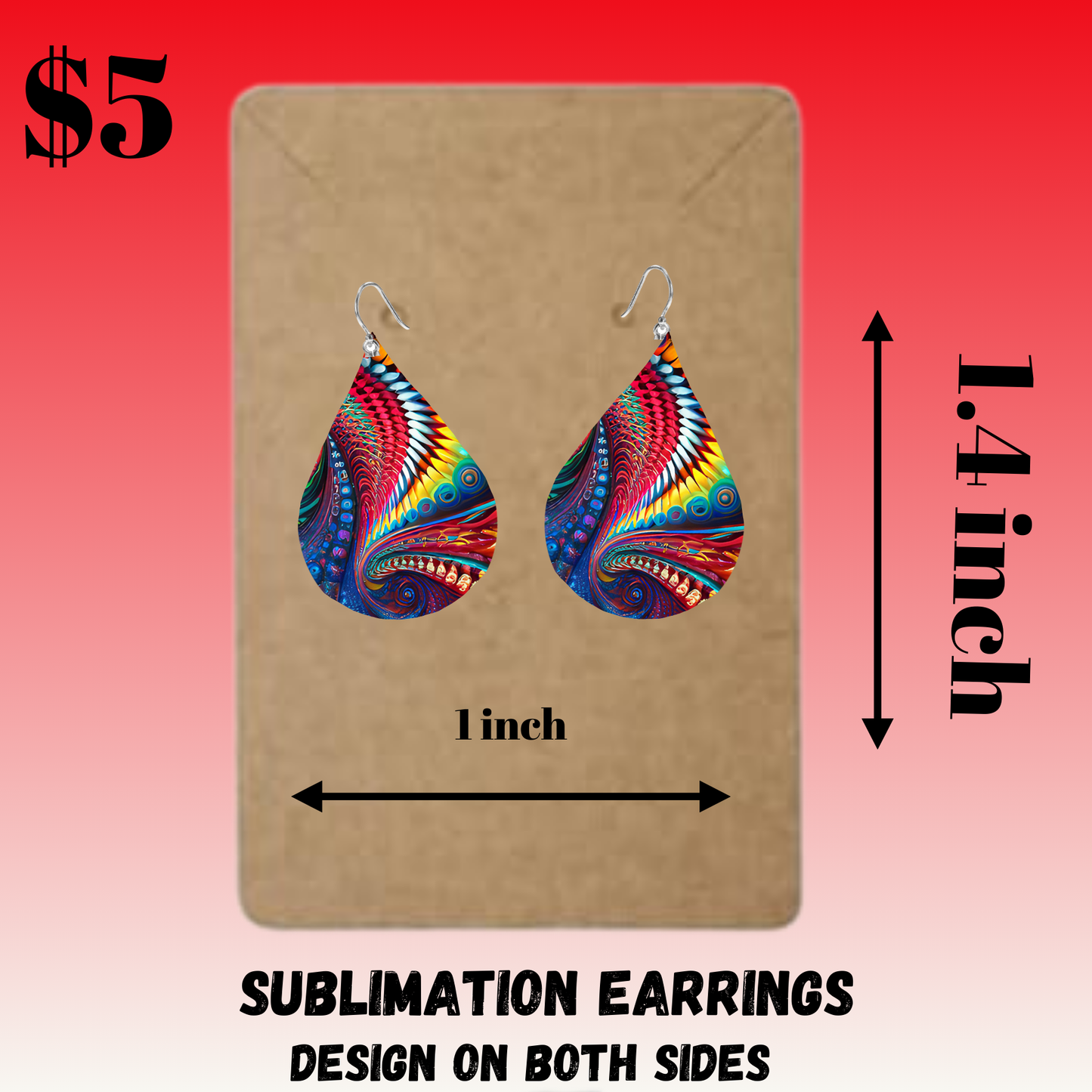 Spectrum Swirl Sublimation Earrings