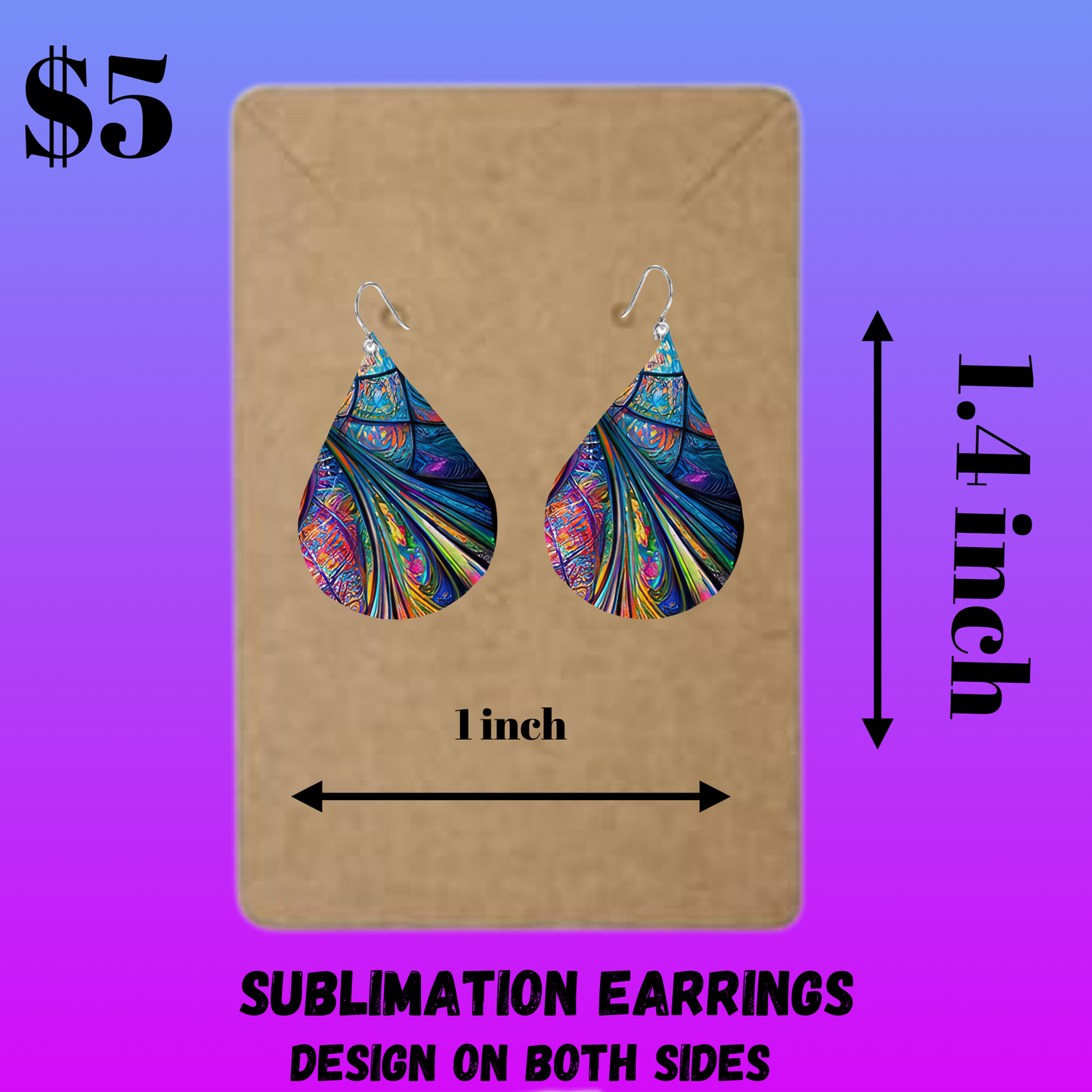 Spectrum Swirl Sublimation Earrings