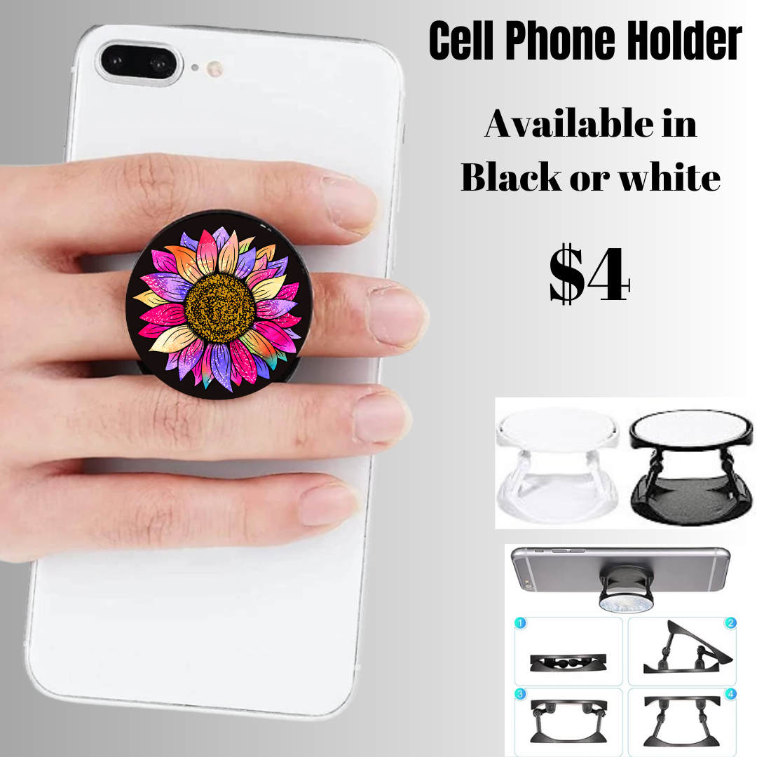 Sunflower Collapsible Phone and Small Tablet Grip Holder