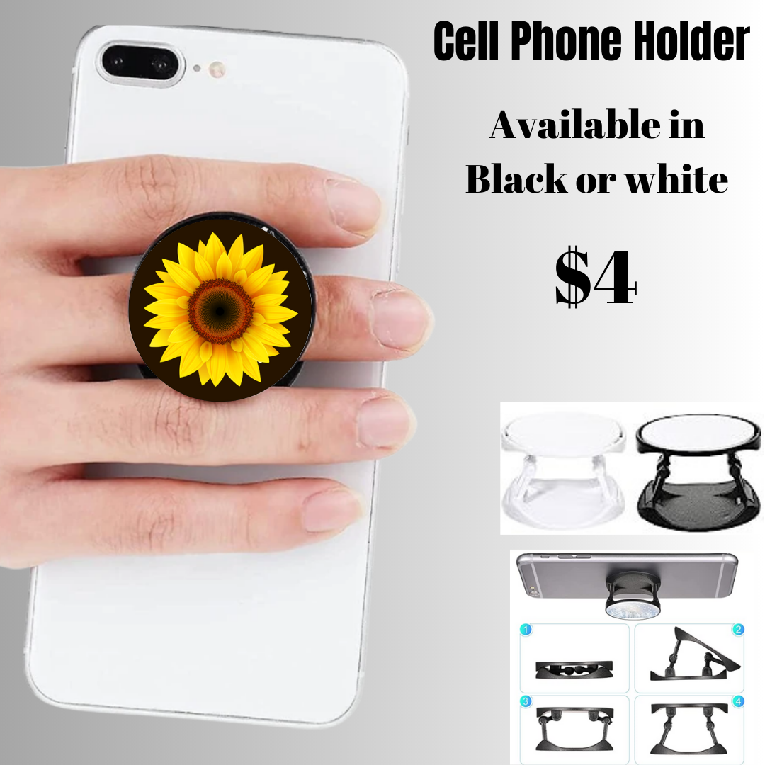 Sunflower Collapsible Phone and Small Tablet Grip Holder