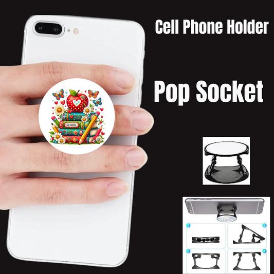 Back to School Butterfly Pop Socket – Cell Phone Holder & Stand