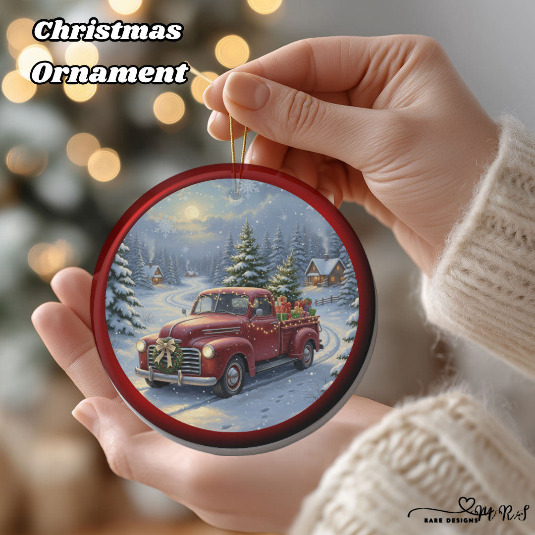 Vintage Christmas Truck Ornament Collection