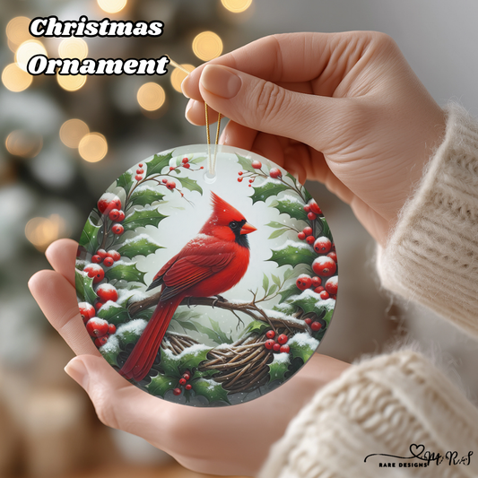 Cardinal Blessings Christmas Ornament – Round Holiday Tree Keepsake