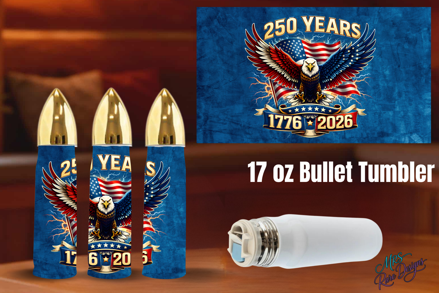 "Freedom Shot" 17oz Patriot Bullet Tumbler — 250 Years of America Edition