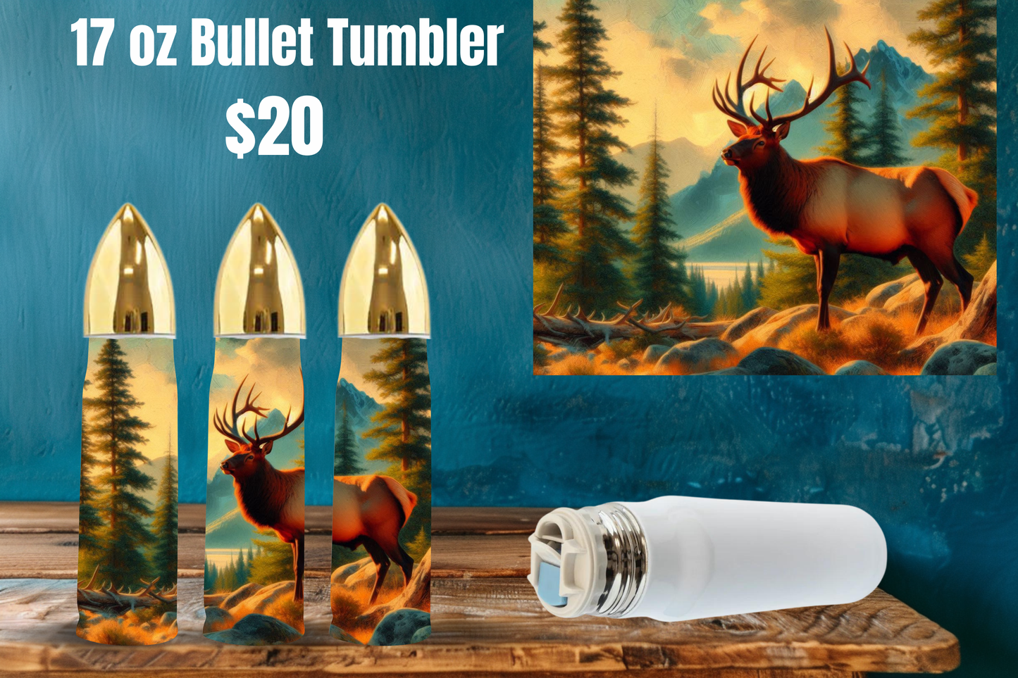 Nature-Themed 17 oz Bullet Tumblers