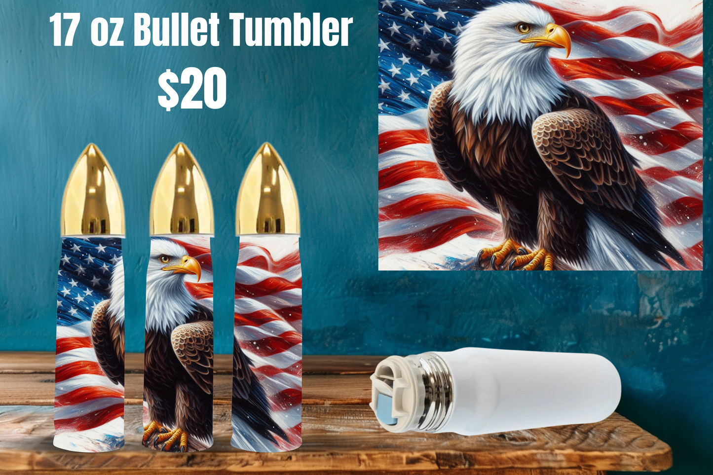 17 oz Patriotic Wildlife Bullet Tumblers