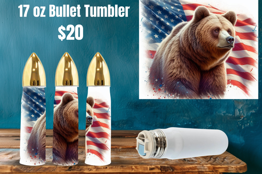 17 oz Patriotic Wildlife Bullet Tumblers