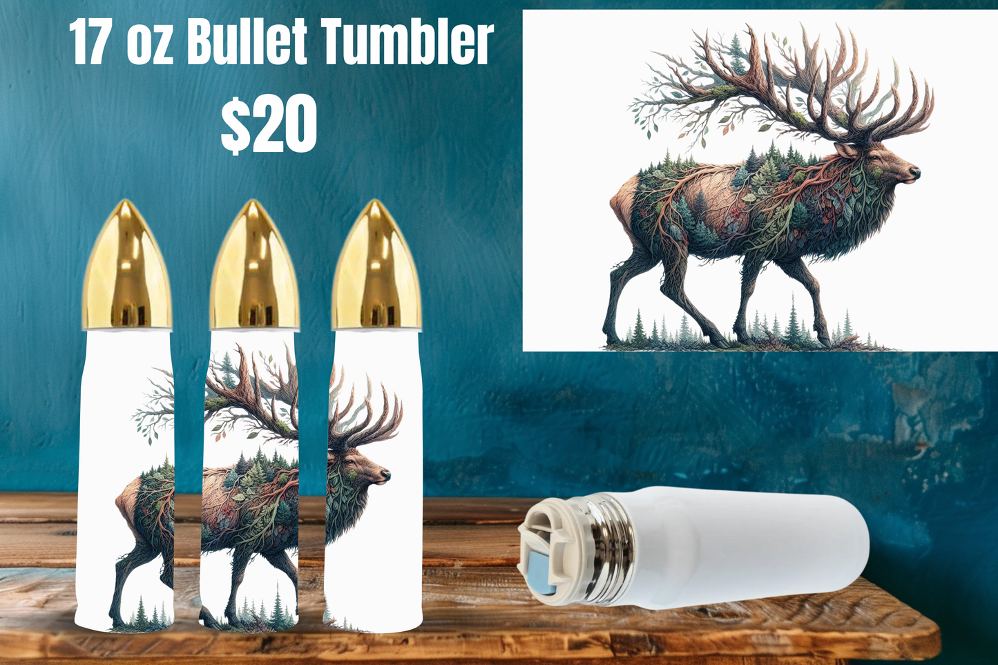 Nature-Themed 17 oz Bullet Tumblers