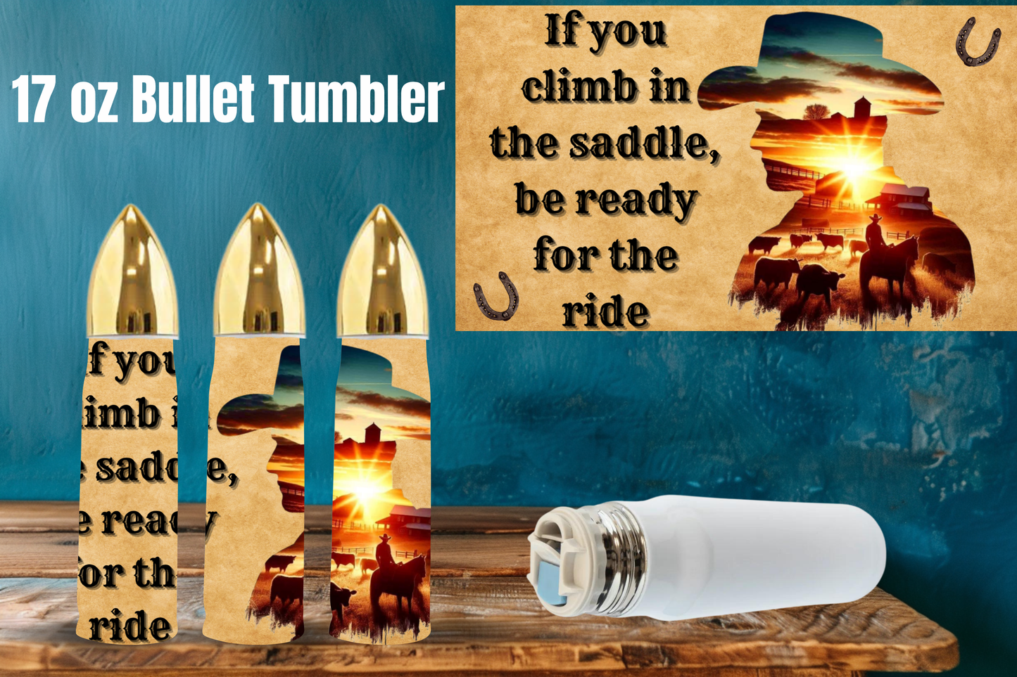 Saddle Up Sunset Bullet Tumbler