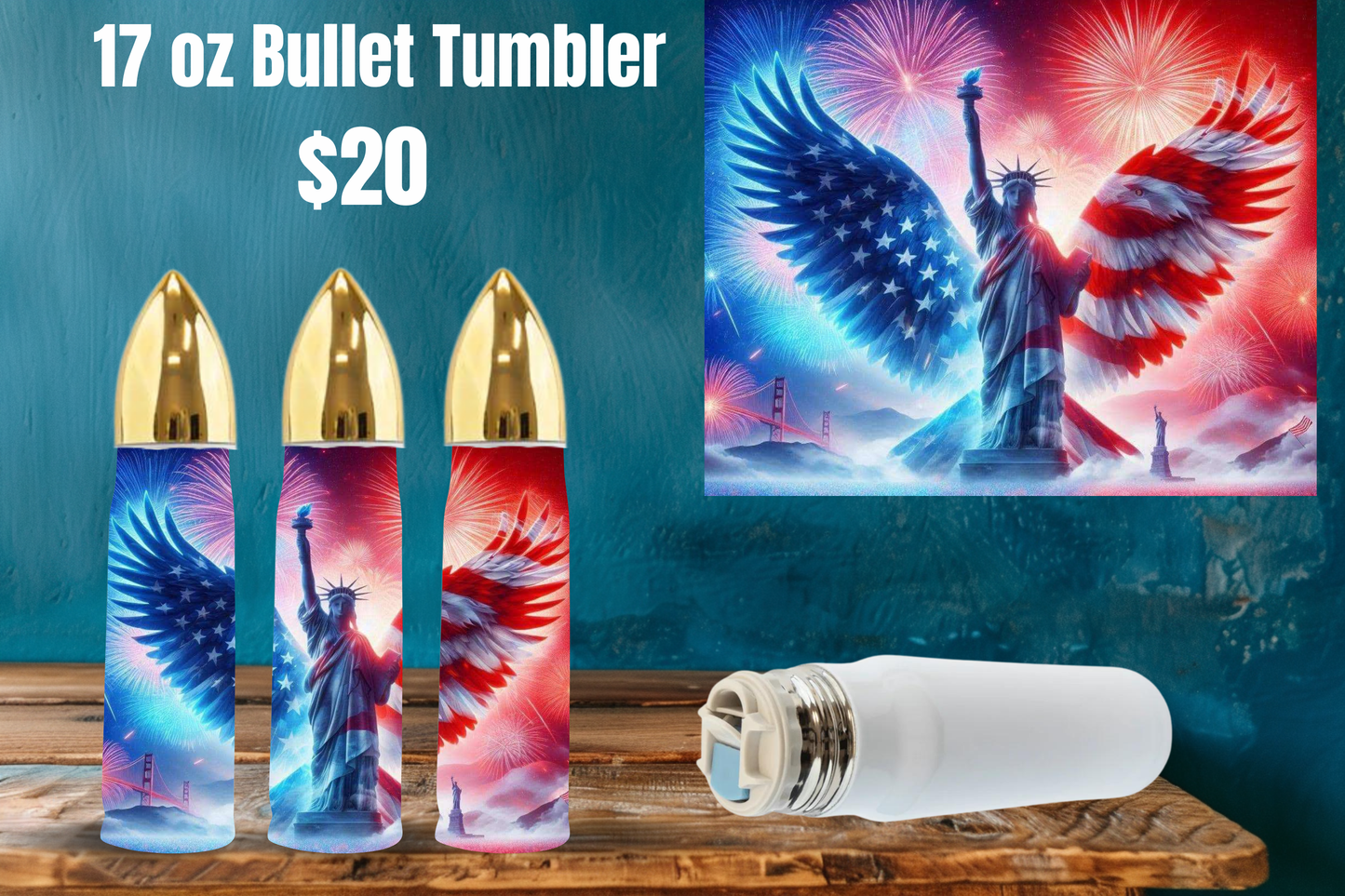 17 oz Patriotic Bullet Tumblers