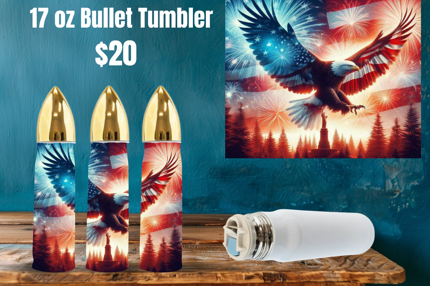 17 oz Patriotic Bullet Tumblers