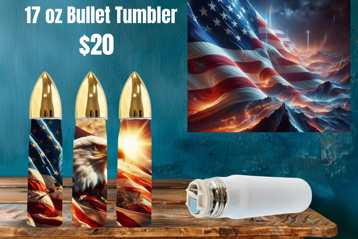 Nature-Themed 17 oz Bullet Tumblers