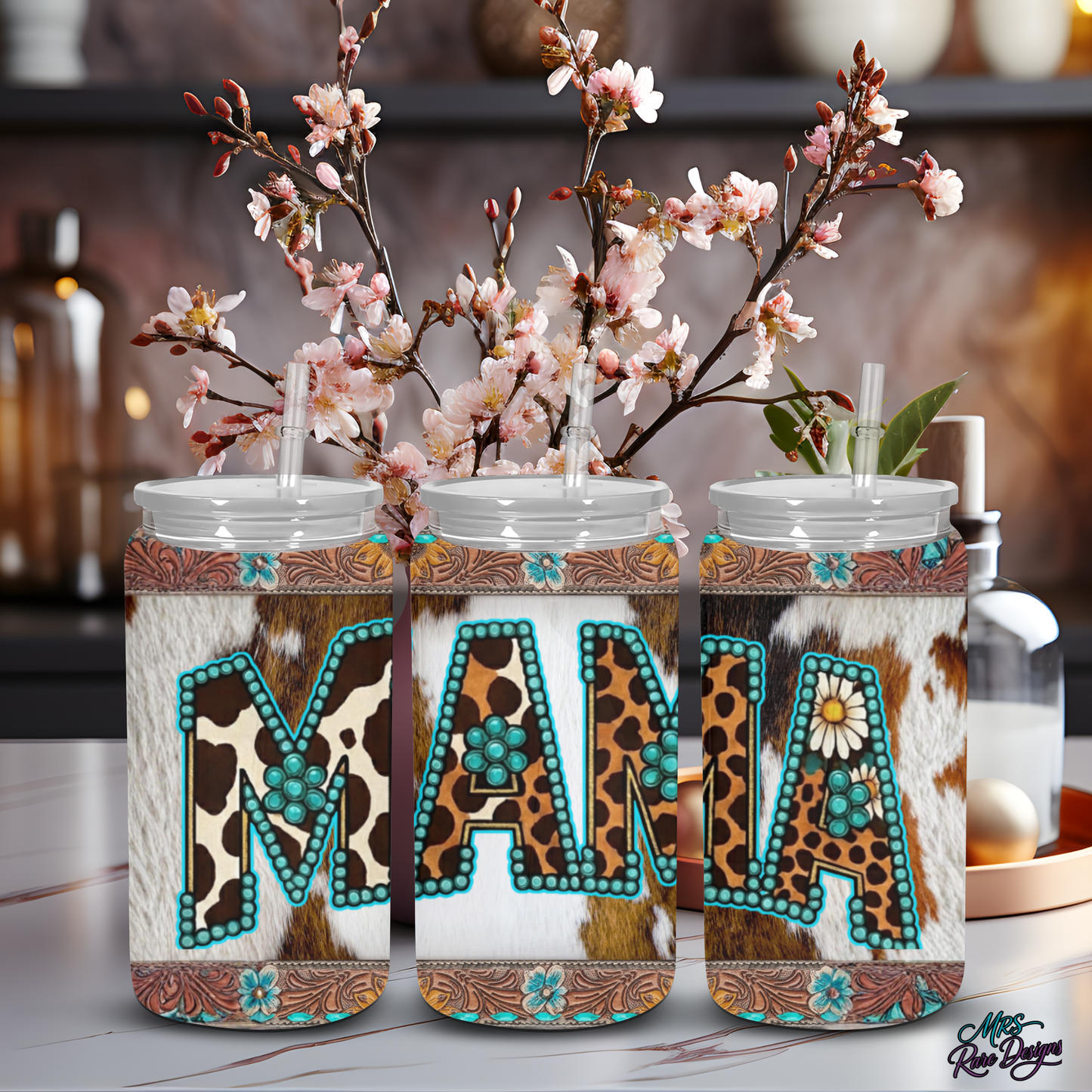 Wildly Yours: 16oz Western Mama Glass Tumbler