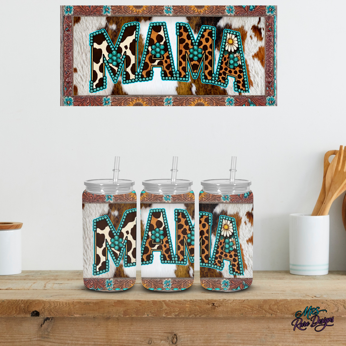 Wildly Yours: 16oz Western Mama Glass Tumbler