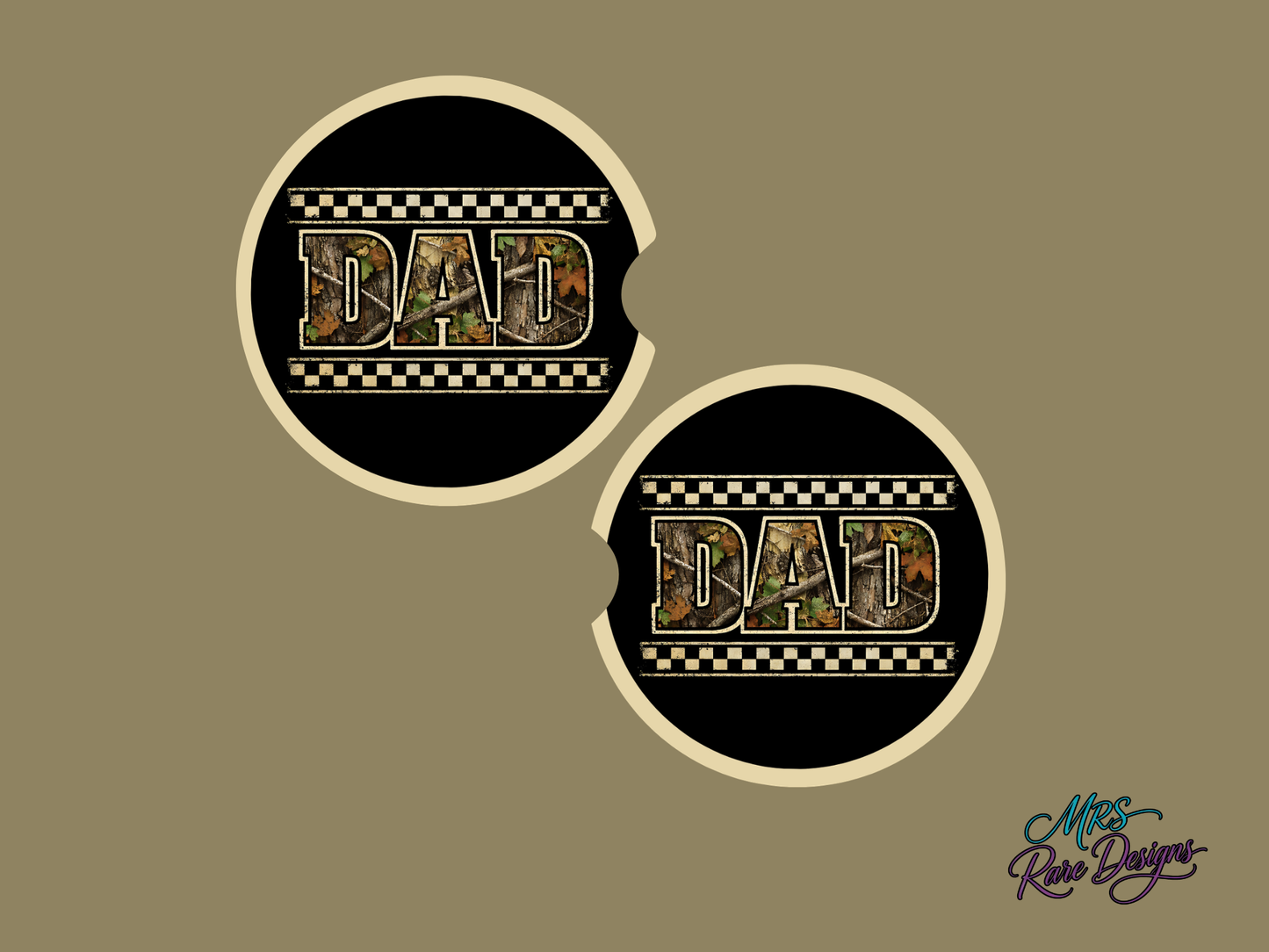 Camo Dad Command Car Coaster Set