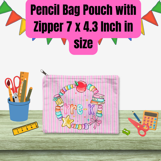 Sweet School Days Grade Level Pencil Pouch Collection – Pre-K to Fifth Grade (7x4.3 Inch)