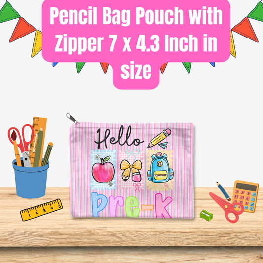 Back-to-School Grade Level Pencil Bag Pouch Collection – 7x4.3 Inch Zipper Pouches