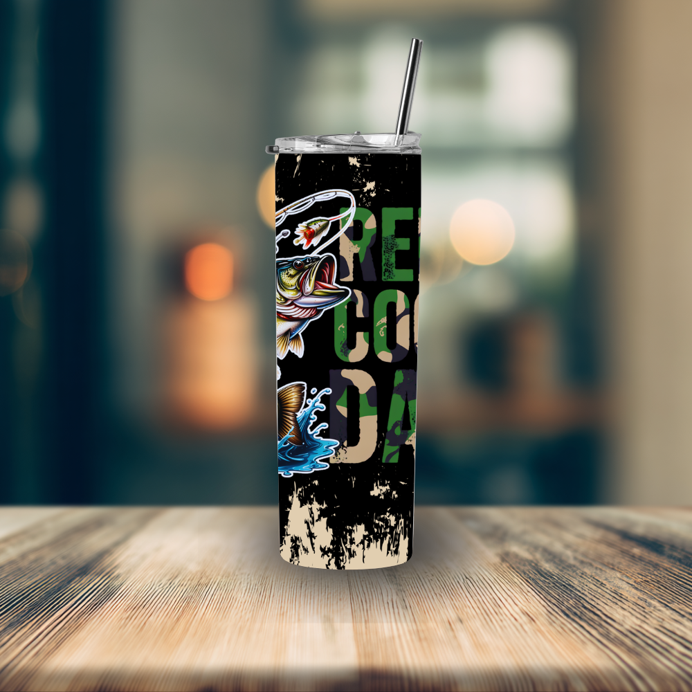 Reel Cool Dad 30 oz Skinny Stainless Steel Tumbler