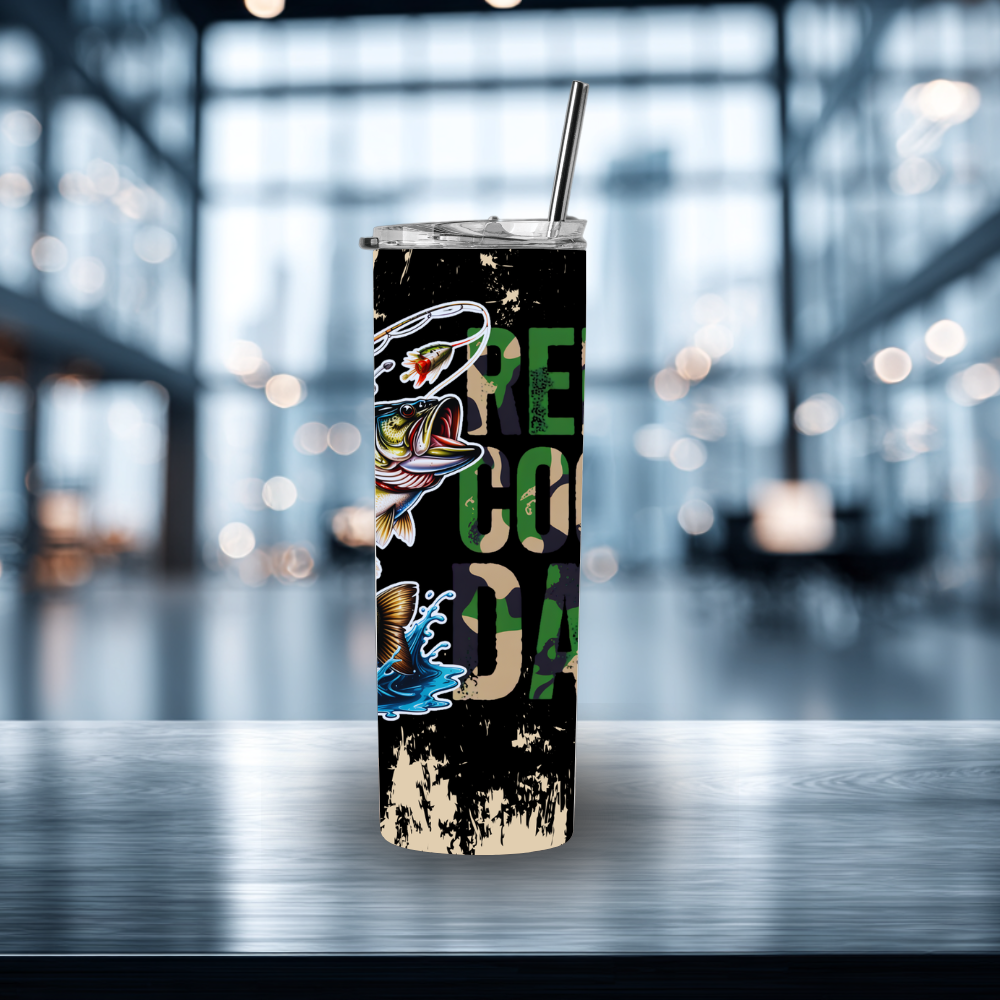 Reel Cool Dad 30 oz Skinny Stainless Steel Tumbler