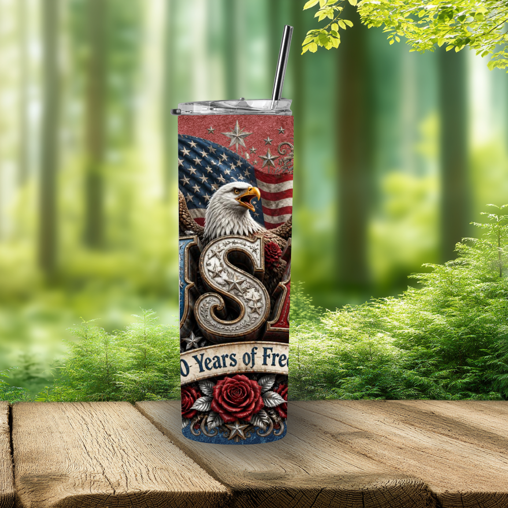 Spirit of '76 Reborn USA 250 Years of Freedom Skinny Tumbler 20 oz Stainless Steel