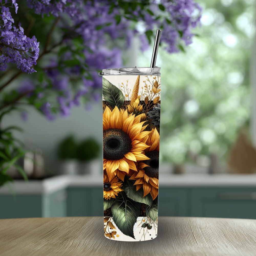 Sunflower Skinny Skies Tumbler — 20 OZ