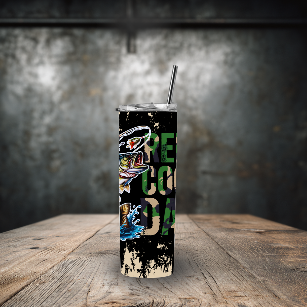 Reel Cool Dad 20 oz Skinny Stainless Steel Tumbler