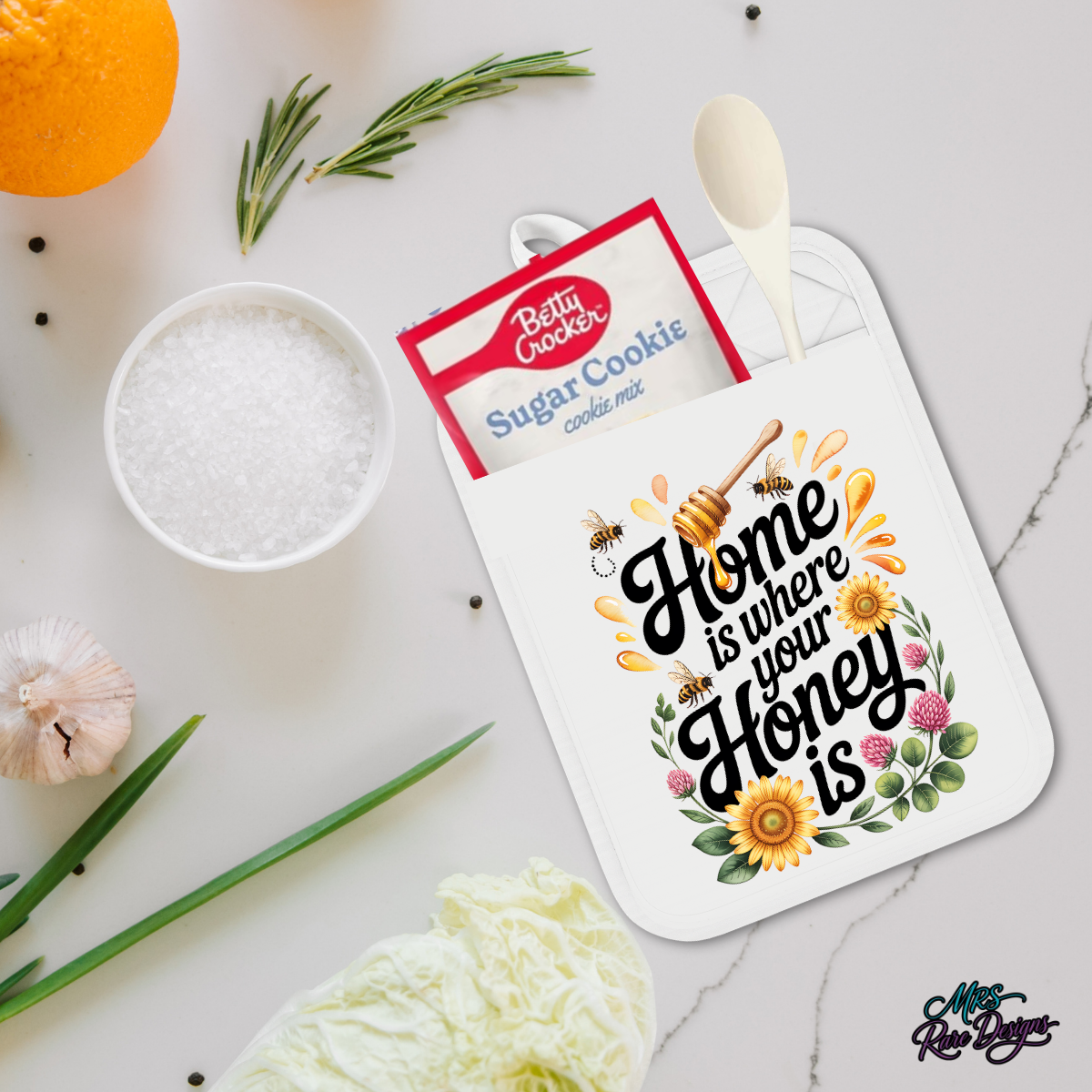 "Home Is Where Your Honey Is" Pocket Hot Pad Cookie Gift Set