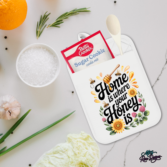 "Home Is Where Your Honey Is" Pocket Hot Pad Cookie Gift Set