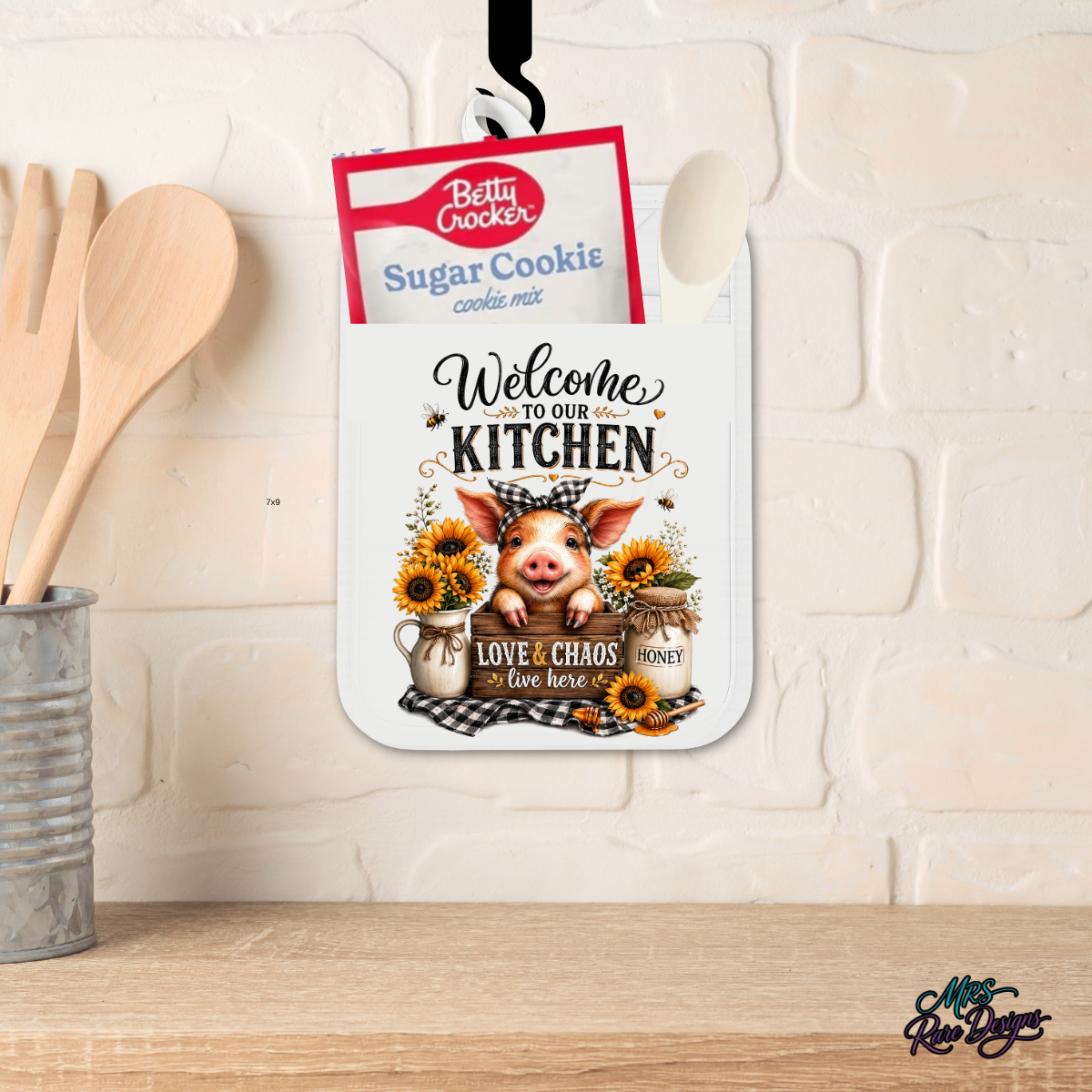 Sweet Chaos Farmhouse Cookie Baking Pocket Pot Holder Set