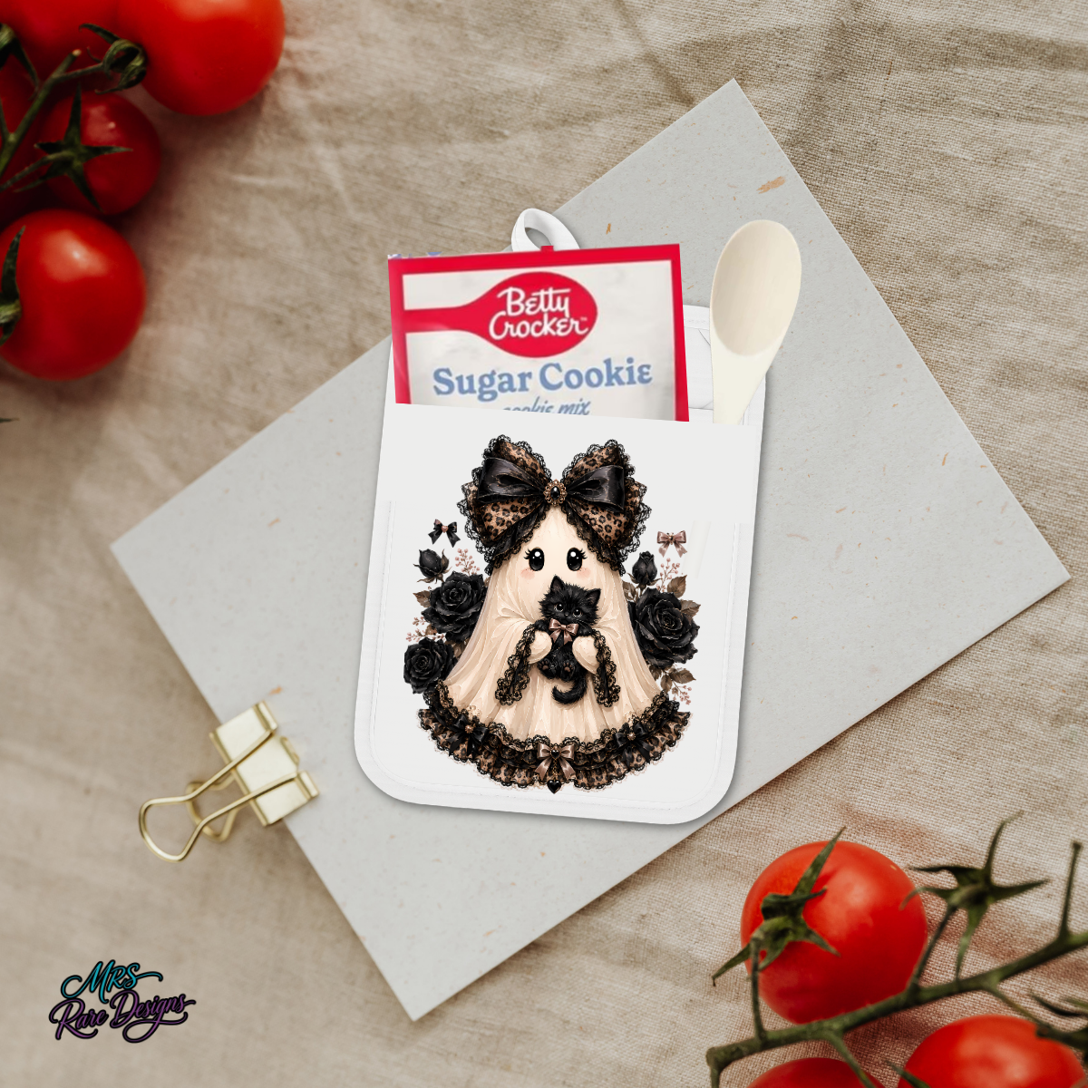 🖤 "Sweet & Spooky" Baker's Gift Set — Pocket Oven Mitt + Cookie Mix