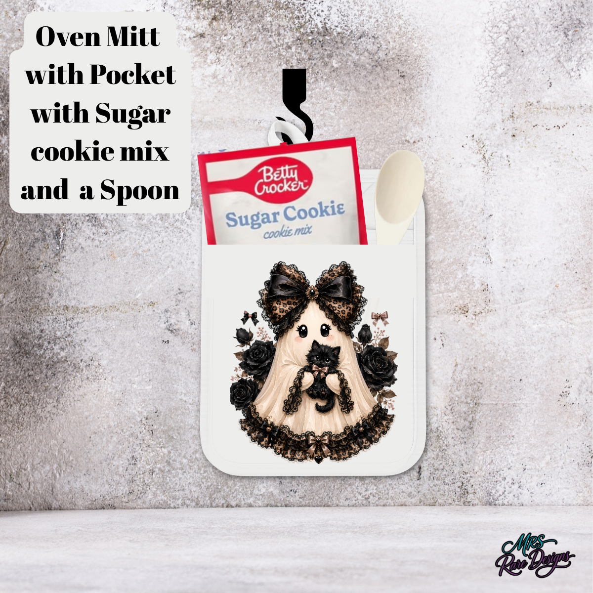 🖤 "Sweet & Spooky" Baker's Gift Set — Pocket Oven Mitt + Cookie Mix