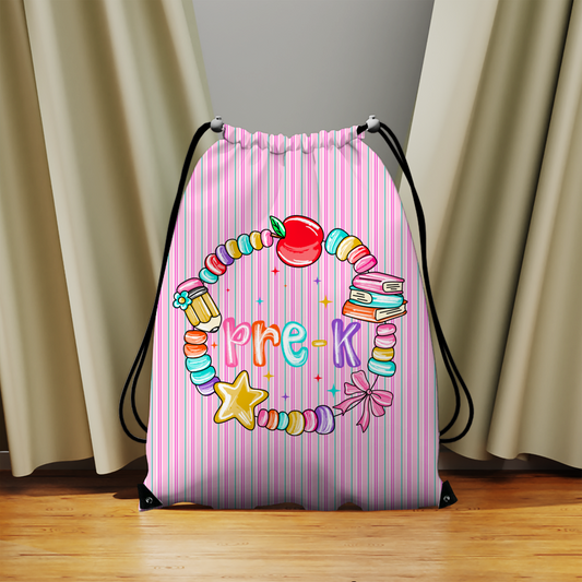 Hello Beaded Wreath Grade Drawstring Bag Collection – Pre-K to Fifth Grade