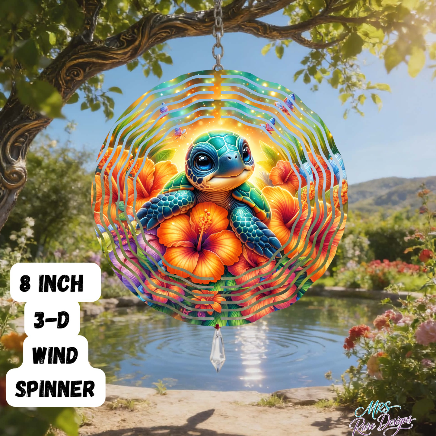 "Sunny Shell Serenade" 8" 3D Wind Spinner