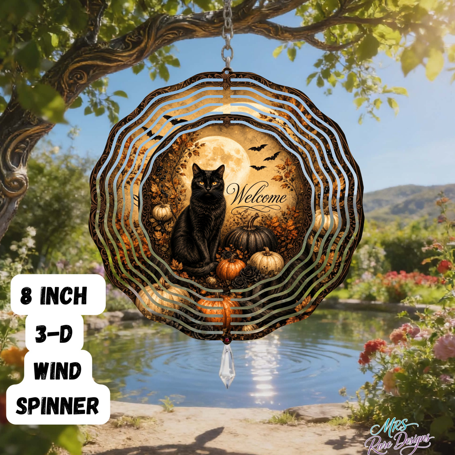Enchanted Midnight Harvest 3D Wind Spinner