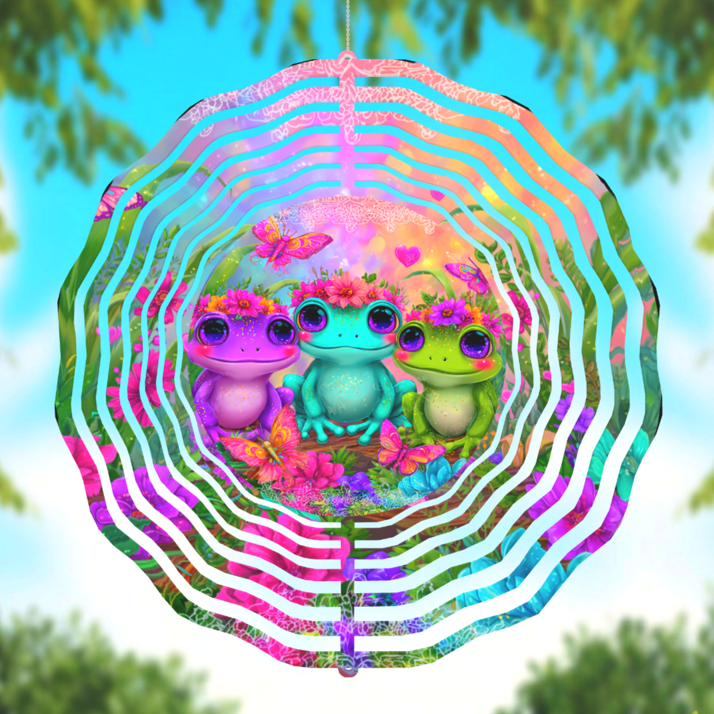 Enchanting Froggy Garden Whimsy Spinner