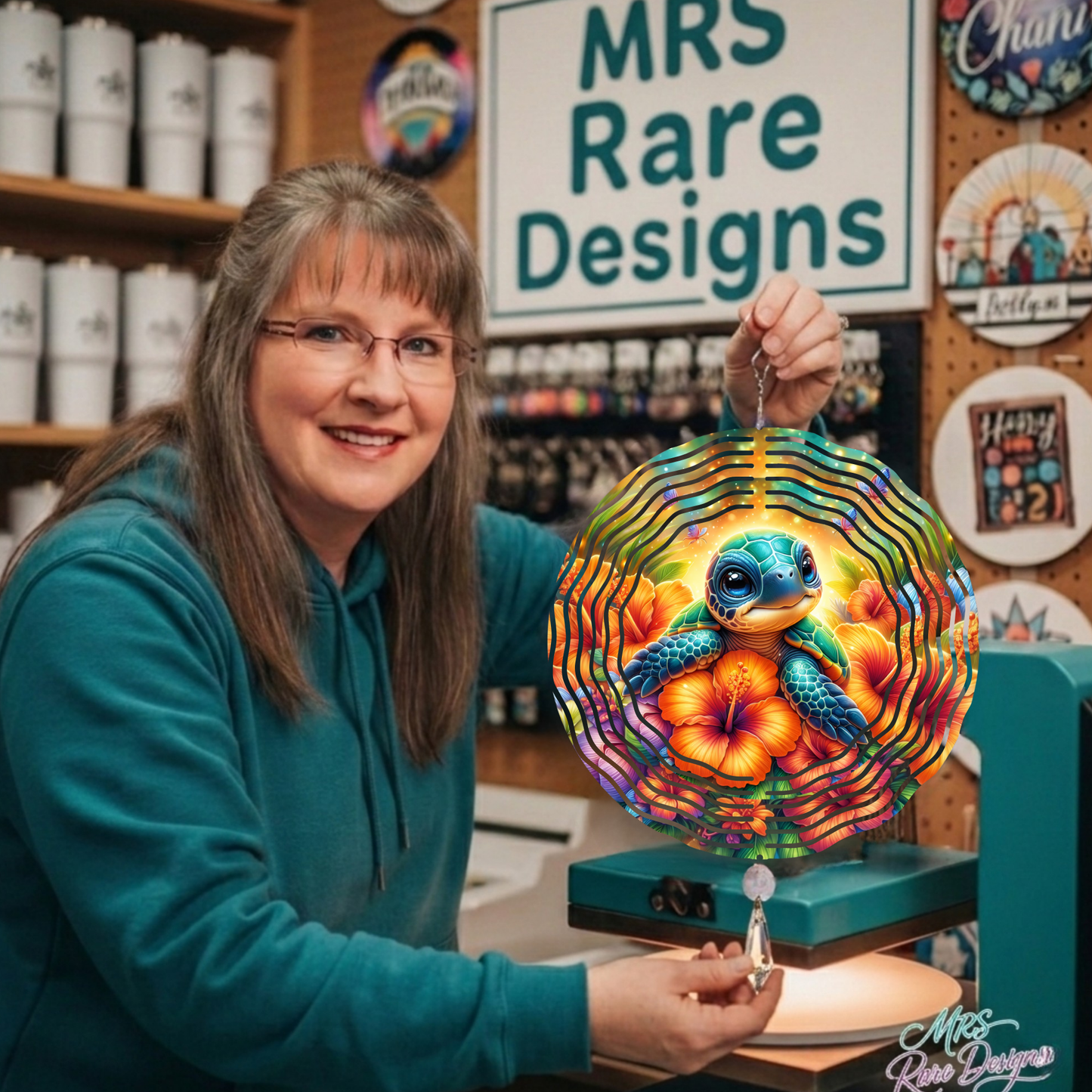 "Sunny Shell Serenade" 8" 3D Wind Spinner