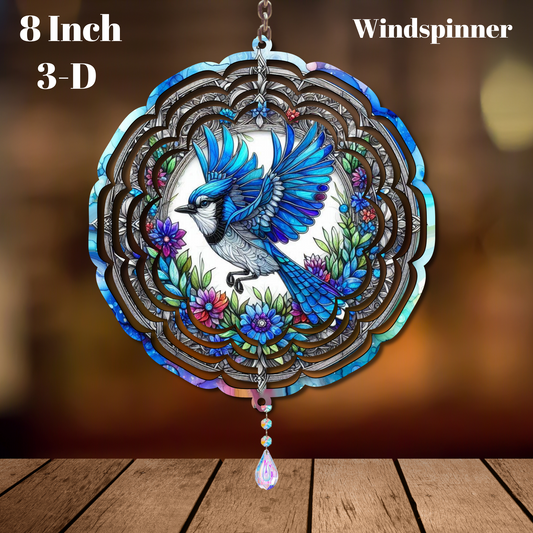 Bluejay Blossom 3D Windspinner