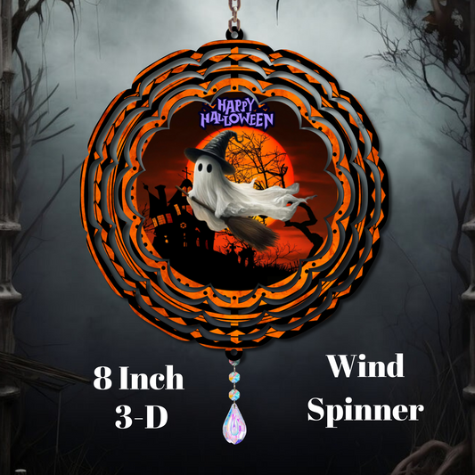 Haunted Glow Ghost Wind Spinner – 8 Inch 3D Halloween Décor