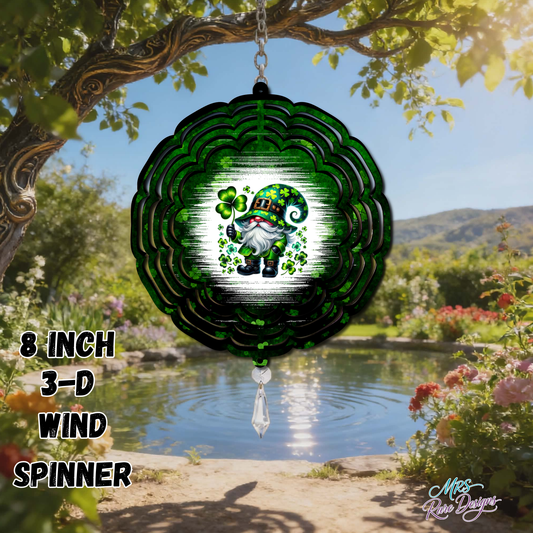 St. Patrick’s Day Gnome 8-Inch 3D Wind Spinner – Lucky Clover Garden Décor