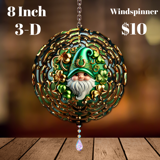 Emerald Isle Gnome Wind Spinner