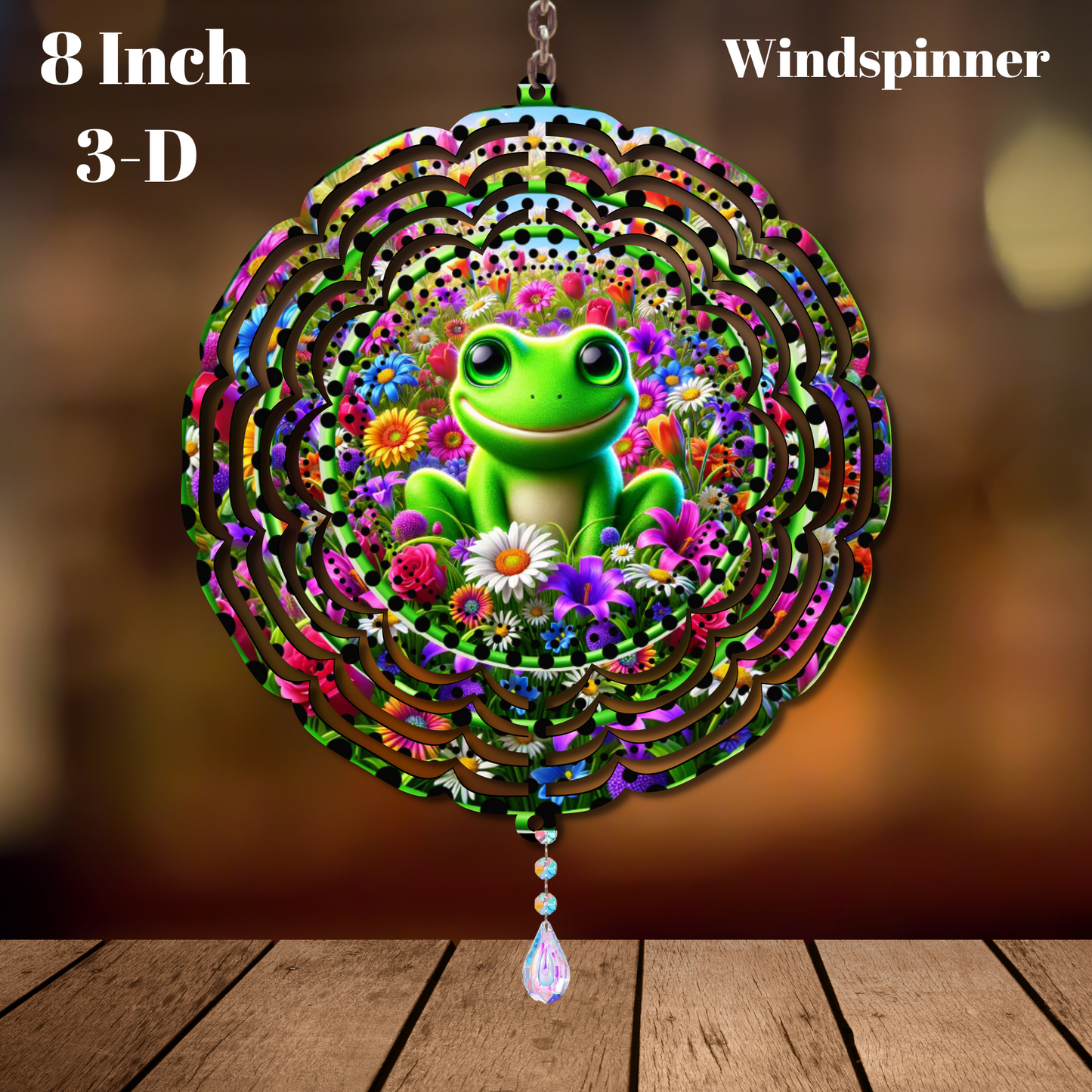 Enchanted Garden Frog 3D Wind Spinner