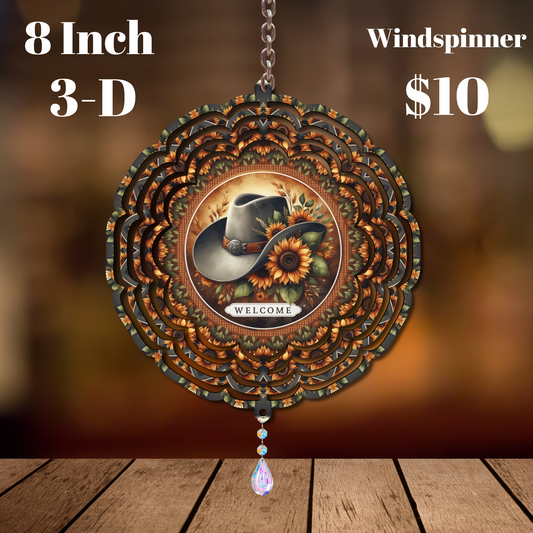 Rustic Homestead Welcome 3D Wind Spinner