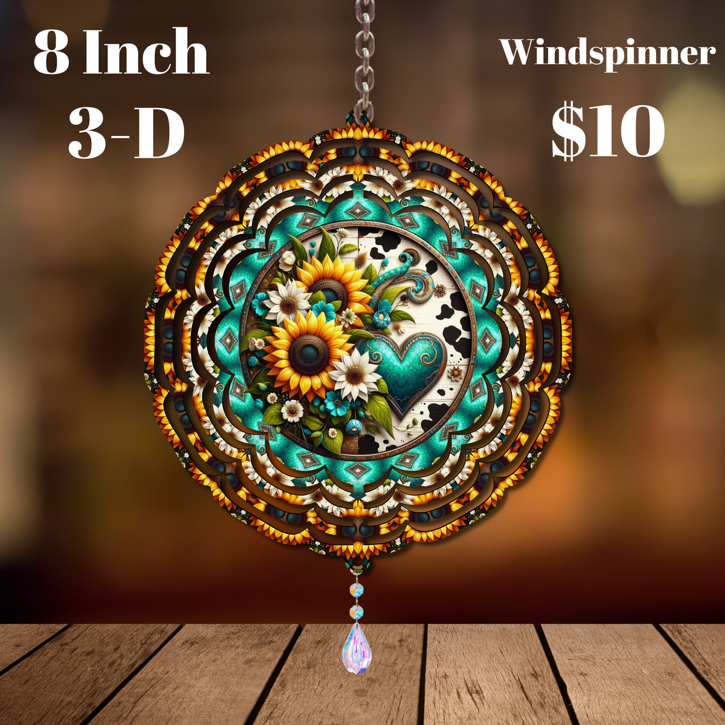 Sunflower Serenity 3D Wind Spinner