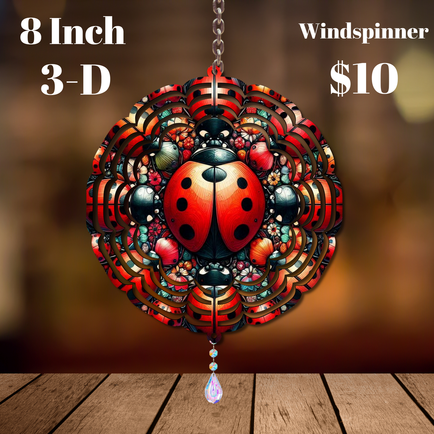 Lucky Ladybug Garden Windspinner